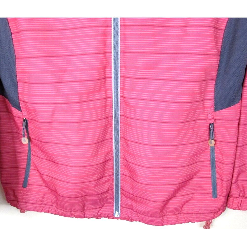 New Balance Full Zip Hooded Windbreaker‎ Jacket Women's Medium Pink Striped - Picture 3 of 9